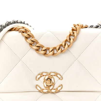 Lambskin Quilted Medium Chanel 19 Flap White