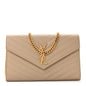 Grain De Poudre Matelasse Chevron Monogram Chain Wallet Dark Beige