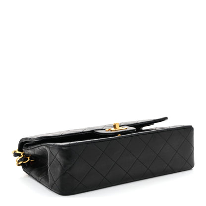 Lambskin Quilted Small Double Flap Black