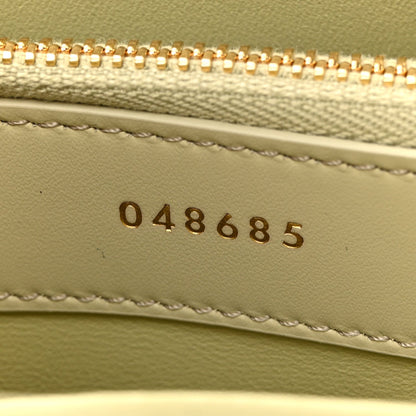 Satinated Calfskin Mini 16 Top Handle Bag Almond Green