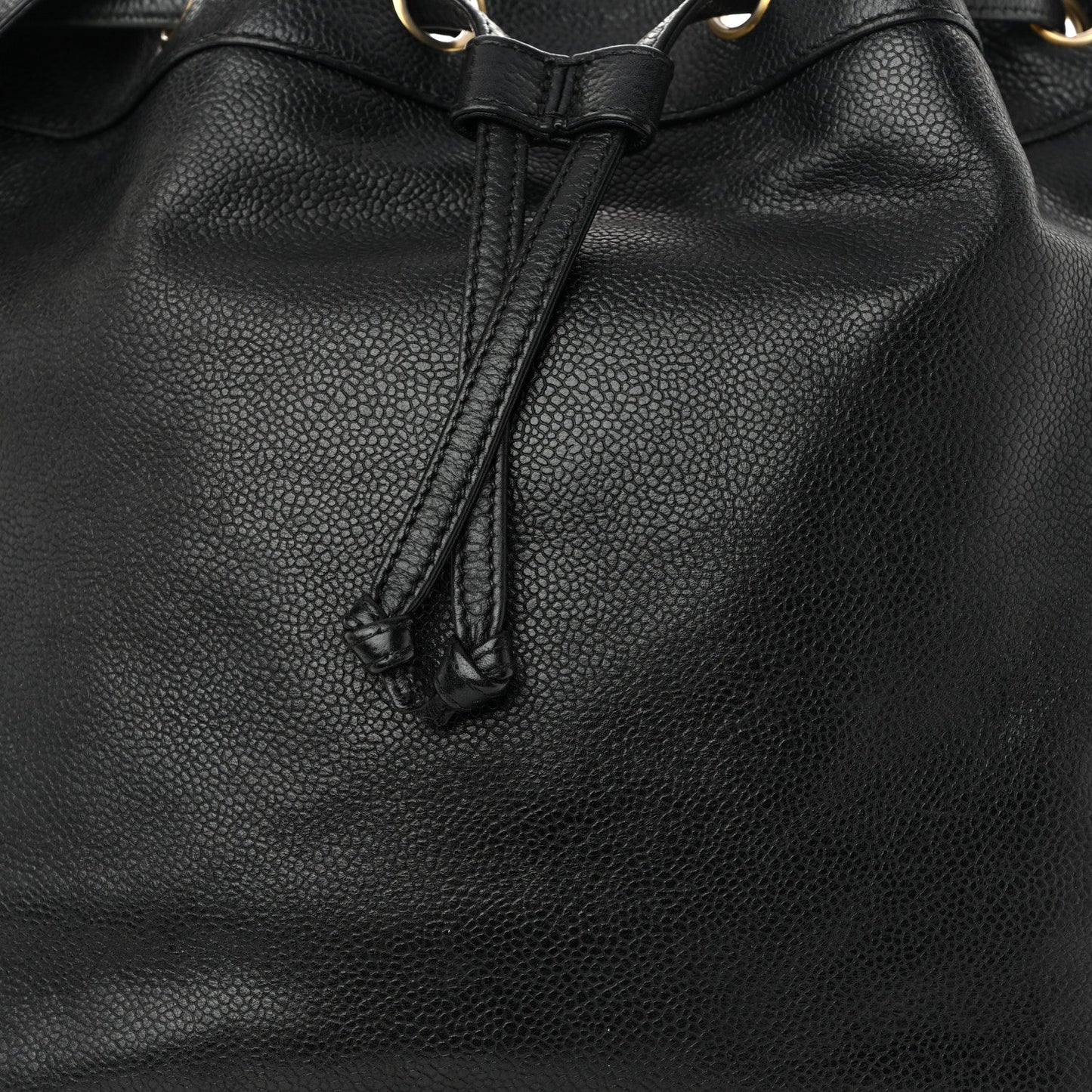 Caviar CC Drawstring Shoulder Bag Black