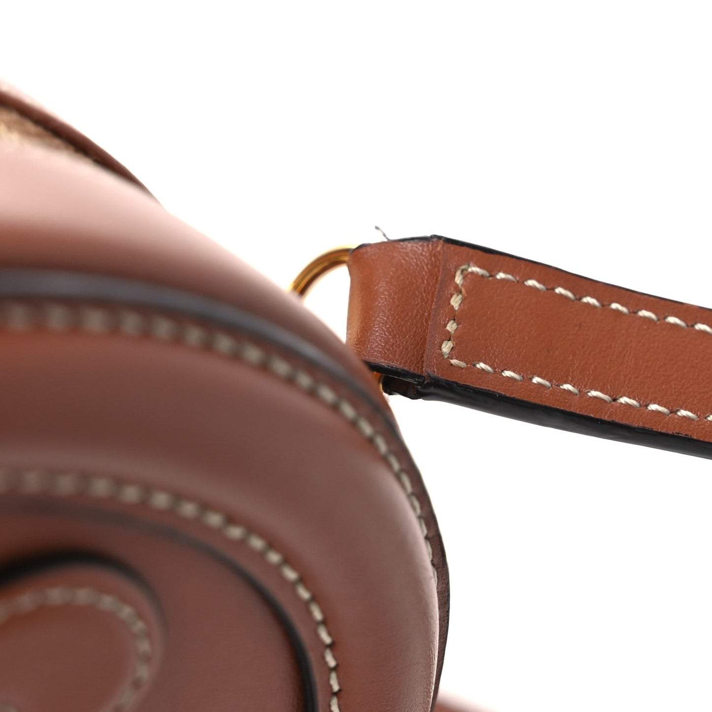 Smooth Calfskin Cuir Small Triomphe Oval Crossbody Purse Tan