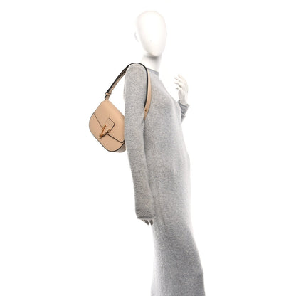 Grained Calfskin Virtus Shoulder Bag Beige