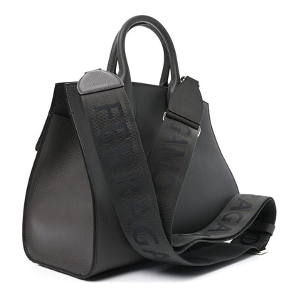 Calfskin Medium Studio Soft Bag Grey