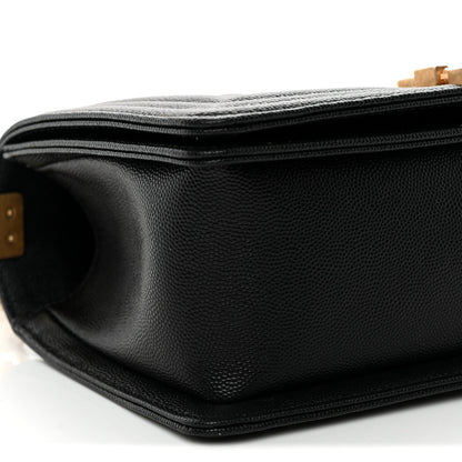 Caviar Quilted Medium Boy Flap Black