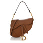 Grained Calfskin Saddle Bag With Strap Camello