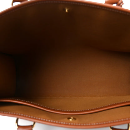 Triomphe Canvas Calfskin Mini Horizontal Cabas Tan