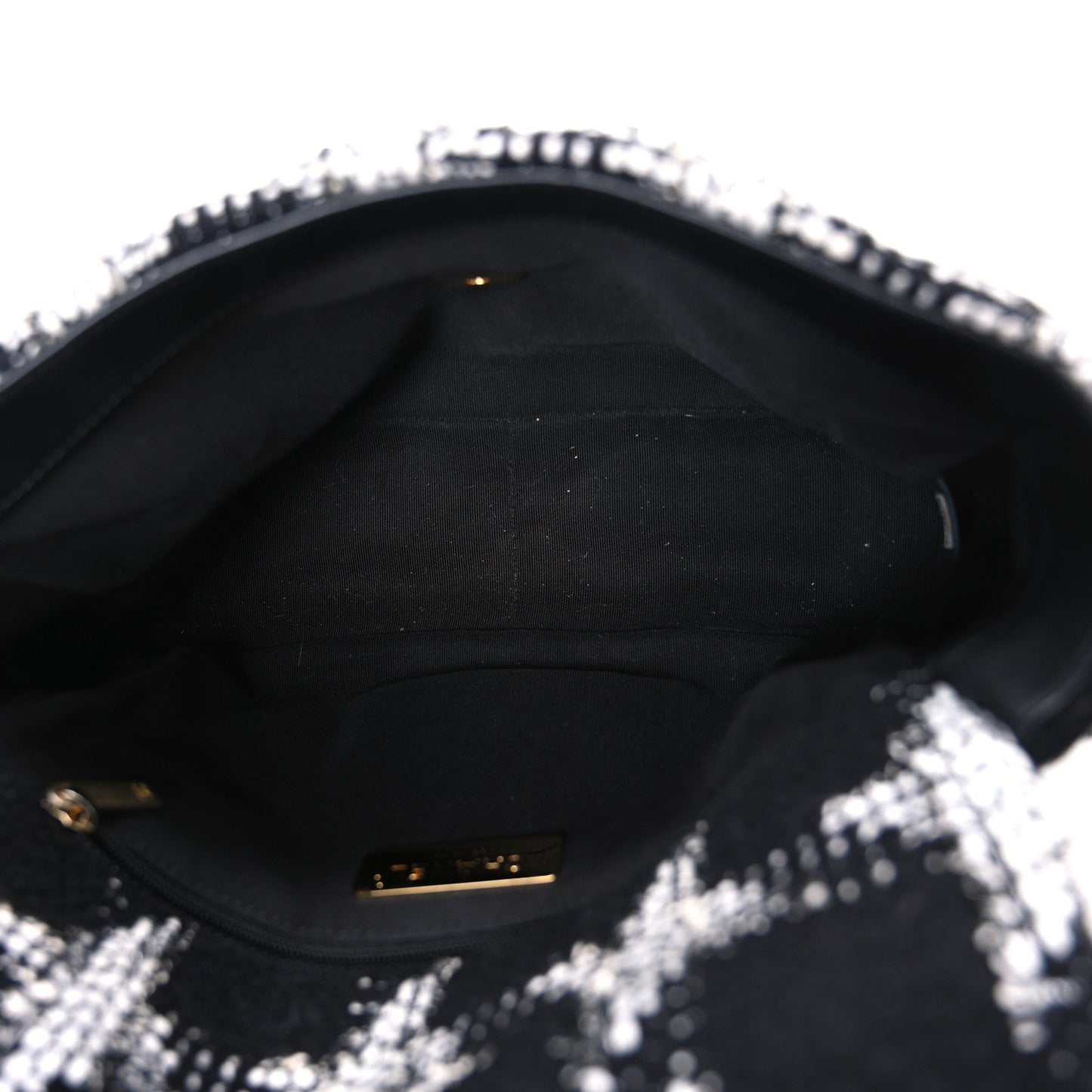 Tweed Quilted Medium Chanel 19 Flap Black White