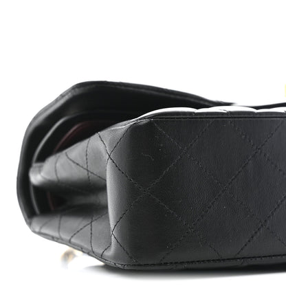 Lambskin Quilted Small Double Flap Black