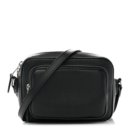 Grained Calfskin Small Camera Bag Black