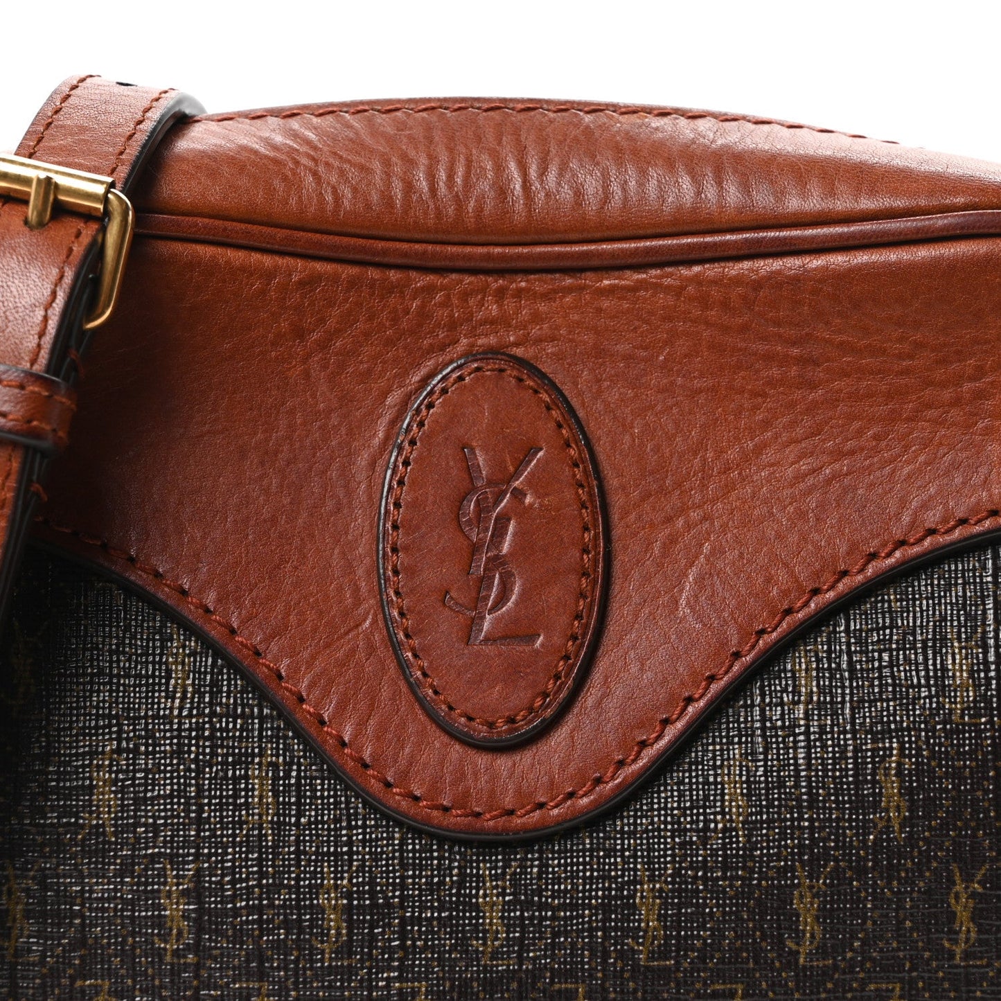 Canvas Smooth Calfskin Le Monogramme Coeur Crossbody Chestnut