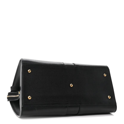 Textured Calfskin Medium Cabas ChYc Black