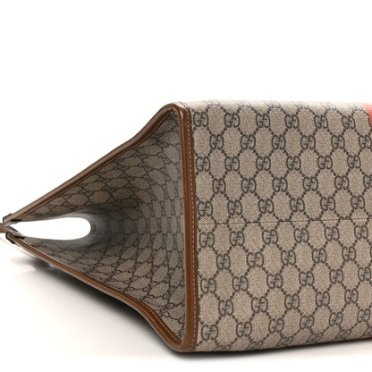 GG Supreme Monogram Fake/Not Large Retro Interlocking G Tote Bag Beige Brown Sugar