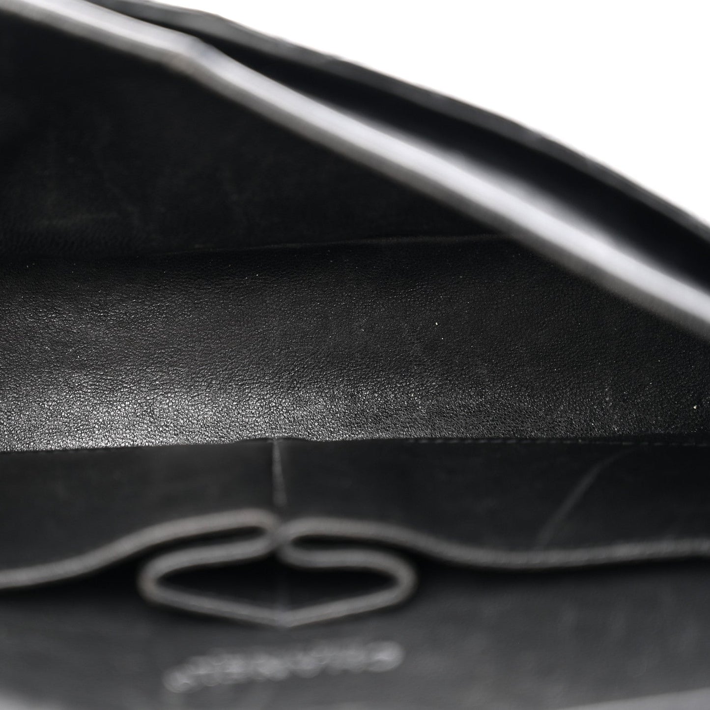 Patent Quilted Medium Double Flap Black