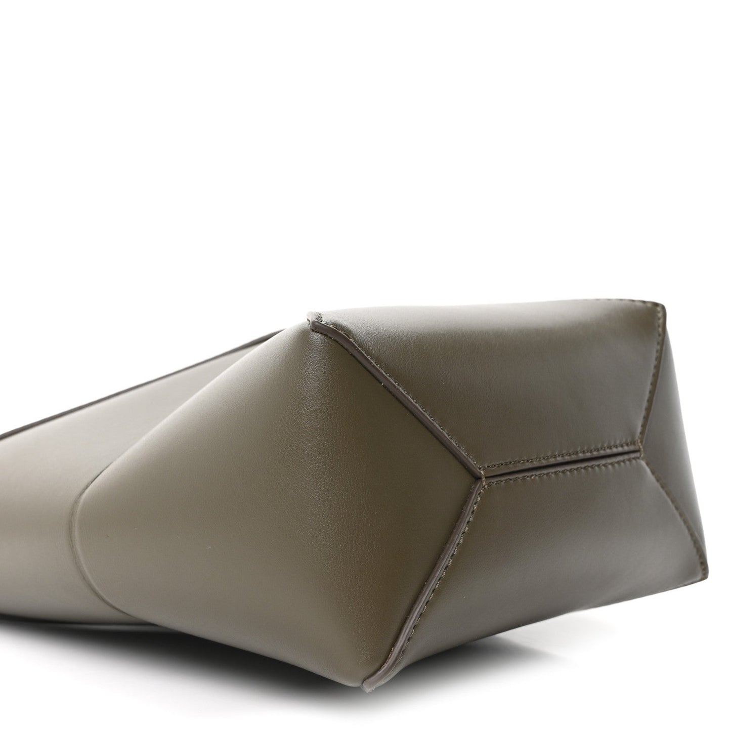 Shiny Calfskin Mini Puzzle Fold Tote Dark Khaki