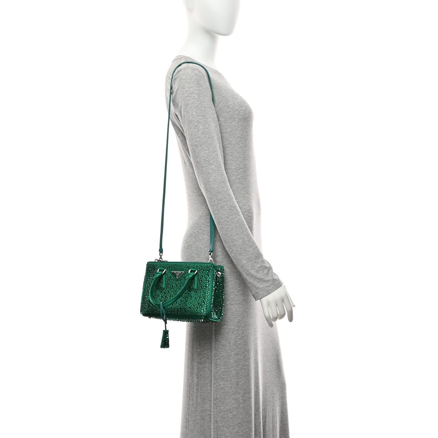Satin Crystal Mini Galleria Double Zip Tote Mango