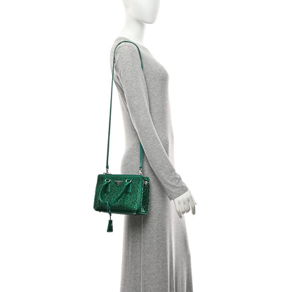 Satin Crystal Mini Galleria Double Zip Tote Mango