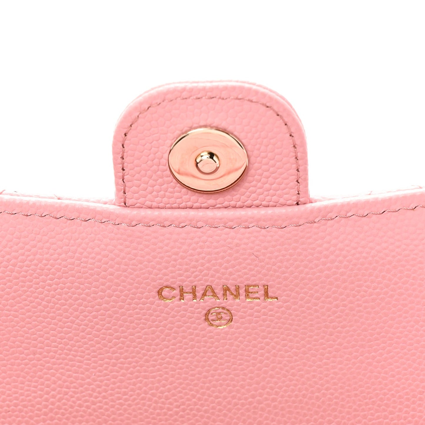 Caviar Quilted Phone Holder Wallet on Removable Chain Pink
