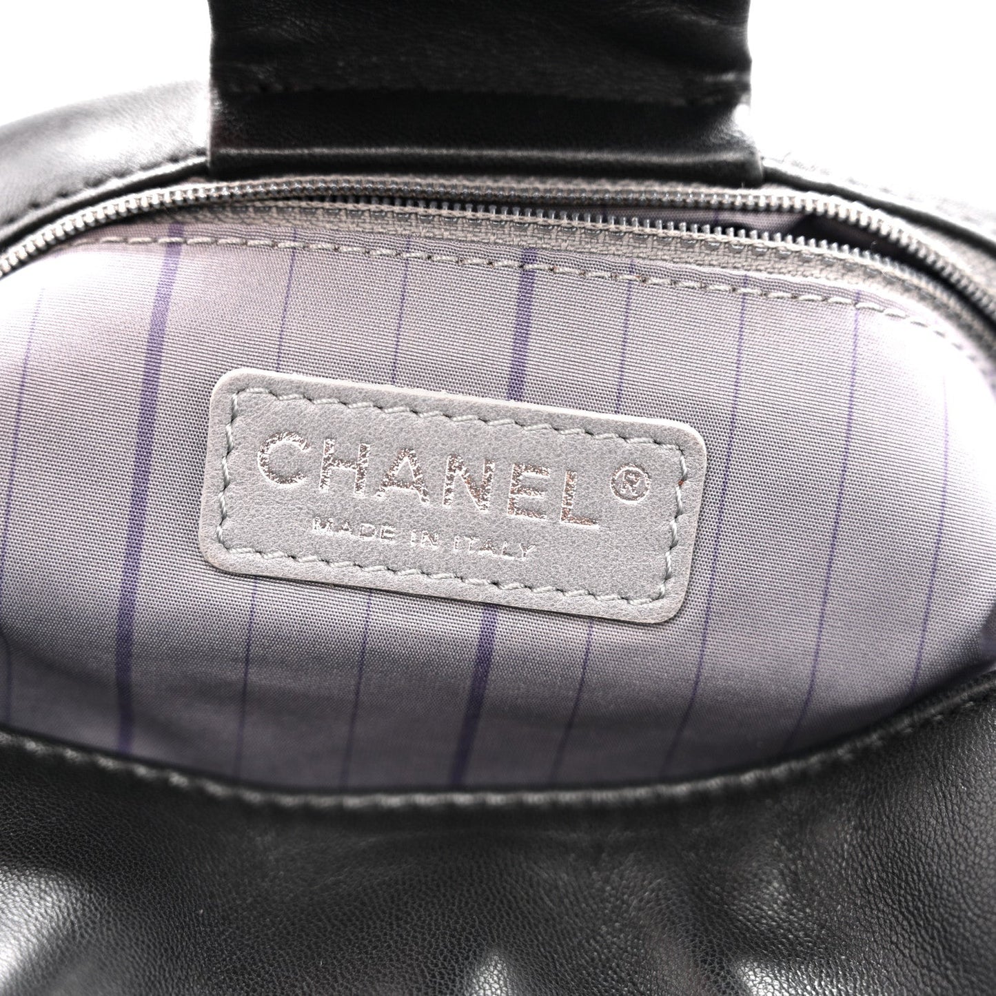 Lambskin Studded Accordion CC Flap Black