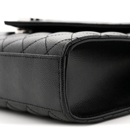 Grain De Poudre Textured Mixed Matelasse Triquilt Medium Monogram Satchel Black