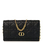 Supple Calfskin Cannage Caro Belt Pouch with Chain  Black