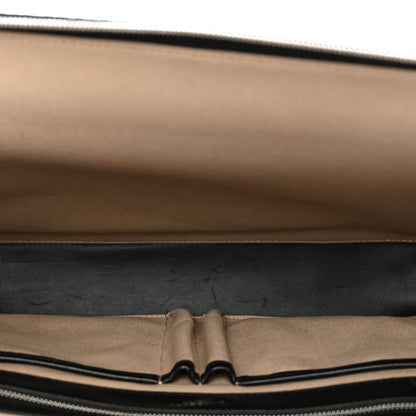 Calfskin Embossed TB Triple Stud Briefcase Black