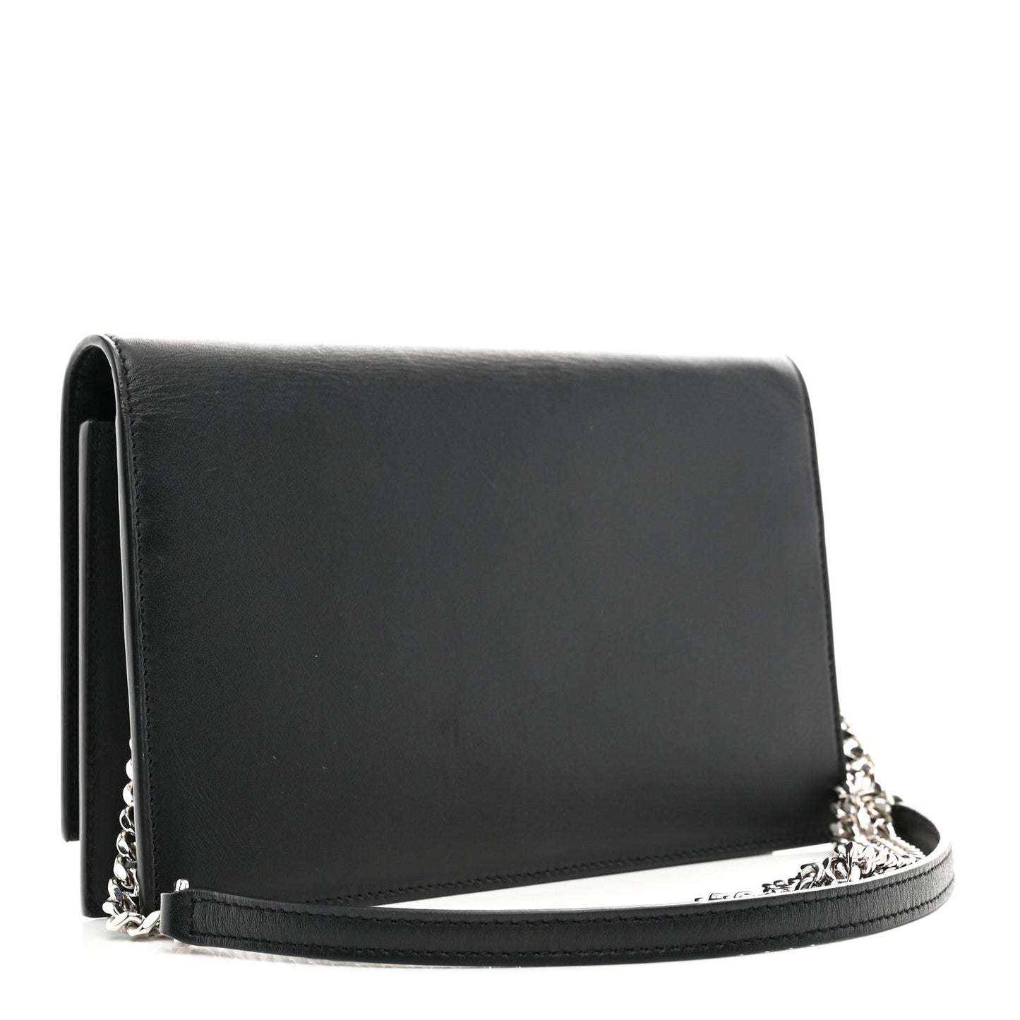 Smooth Calfskin Classic Monogram Kate Tassel Chain Wallet Black