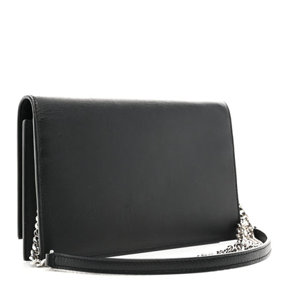 Smooth Calfskin Classic Monogram Kate Tassel Chain Wallet Black