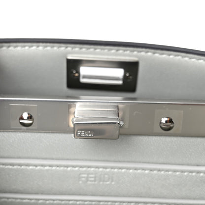 Iridescent Crystal Vitello Laminato Suede FF Petite Peekaboo I SEE U Satchel Cappuccino