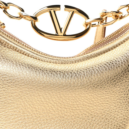 Metallic Nappa Mini Vlogo Moon Hobo Bag Gold