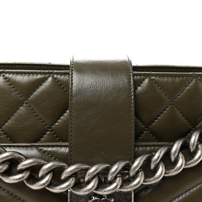 Aged Calfskin Quilted Mad About Quilting Small Hobo Green