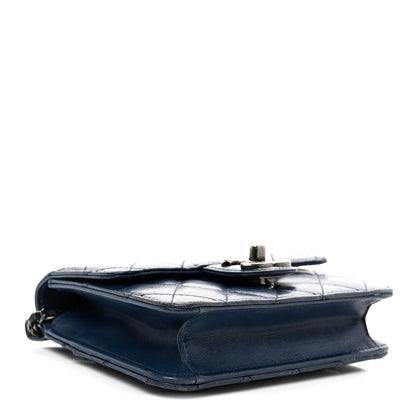 Lambskin Quilted Mini Crossing Times Flap Blue