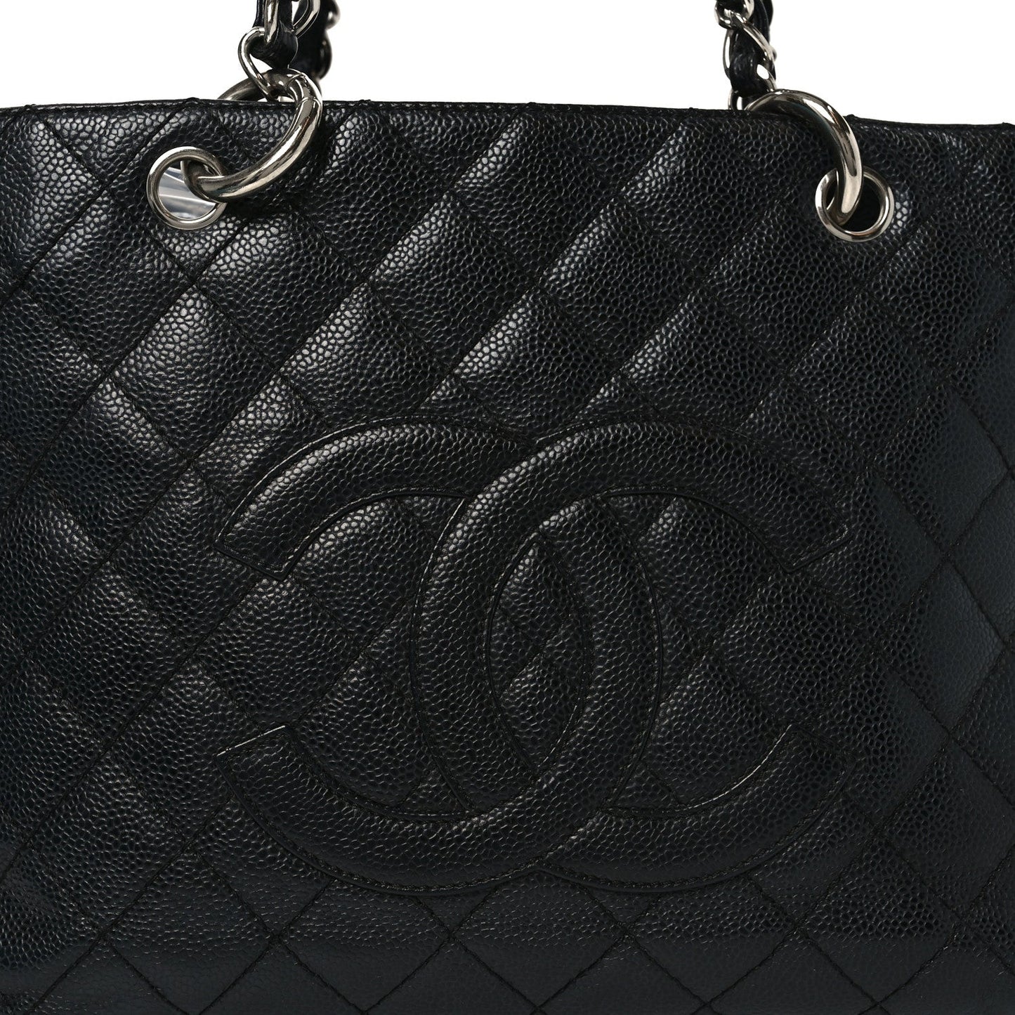 Caviar Quilted Grand Shopping Tote GST Black
