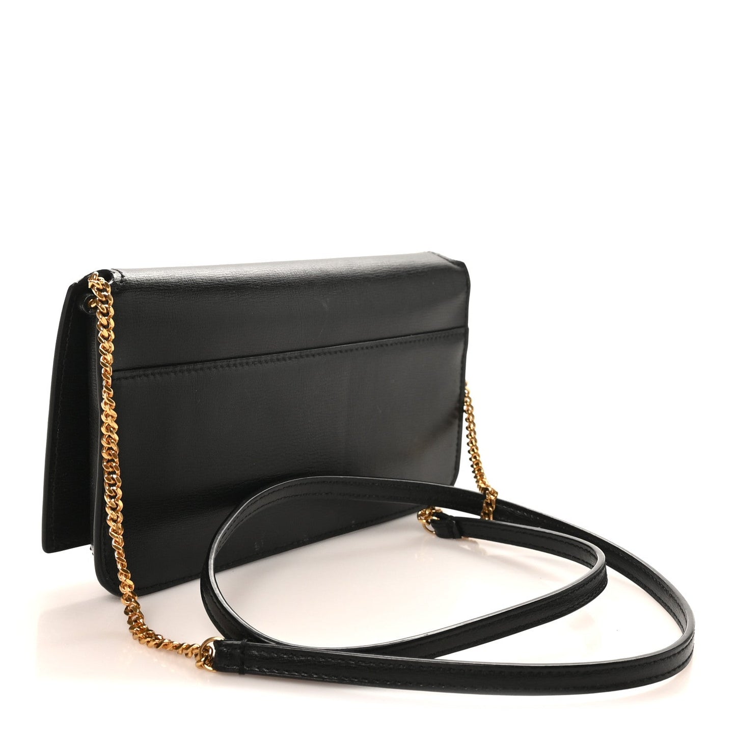 Smooth Calfskin Monogram Phone Holder Crossbody Black