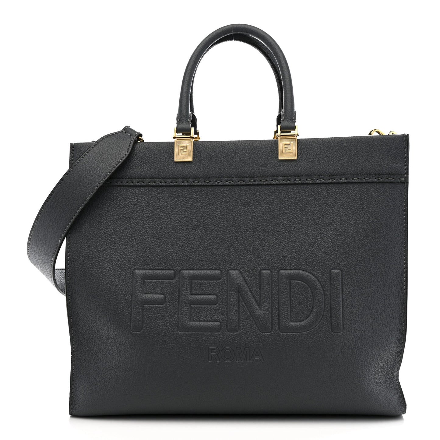 Vitello Cher Logo Debossed Medium Fendi Sunshine Shopper Tote Real Tempesta