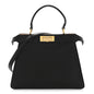 Vitello Seta Shiny Nappa Medium Peekaboo I SEE U Satchel Black Light Rose