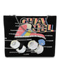 Satin Sequin Pearl Crystal Roller Skate Quilted Clutch With Chain Black Multicolor