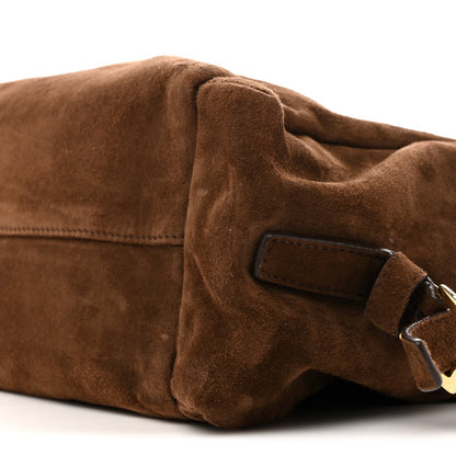 Suede Large Explore Shoulder Bag Cocoa Brown