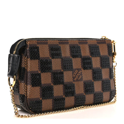 Damier Paillettes Mini Pochette Accessories Black