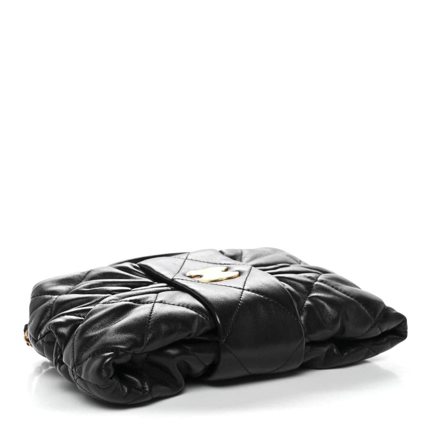 Lambskin Quilted Mini Bow Bag Black