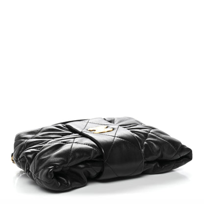 Lambskin Quilted Mini Bow Bag Black