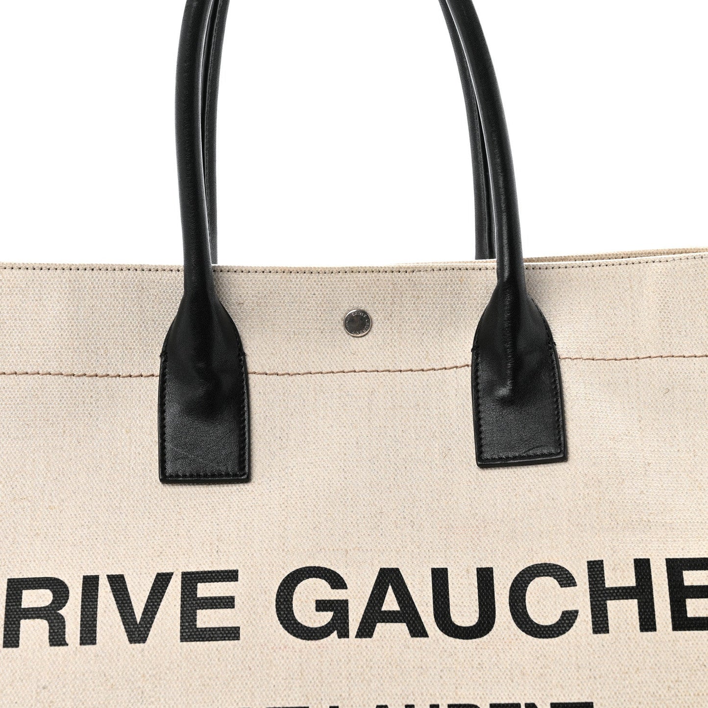 Linen Calfskin Rive Gauche Tote Optic White