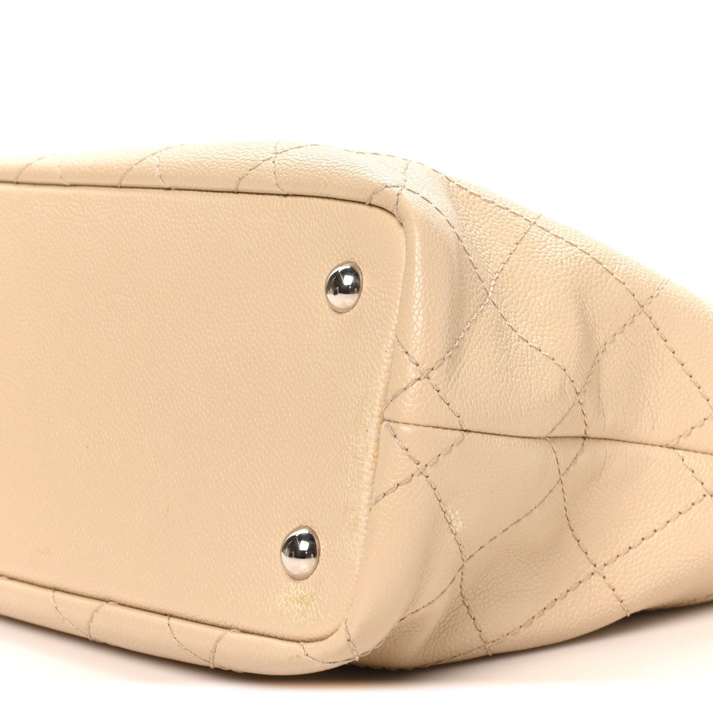 Grained Calfskin Medium Fever Shopping Tote Beige