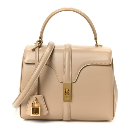 Satinated Calfskin Small 16 Top Handle Bag Nude
