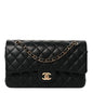Lambskin Quilted Medium Double Flap Black