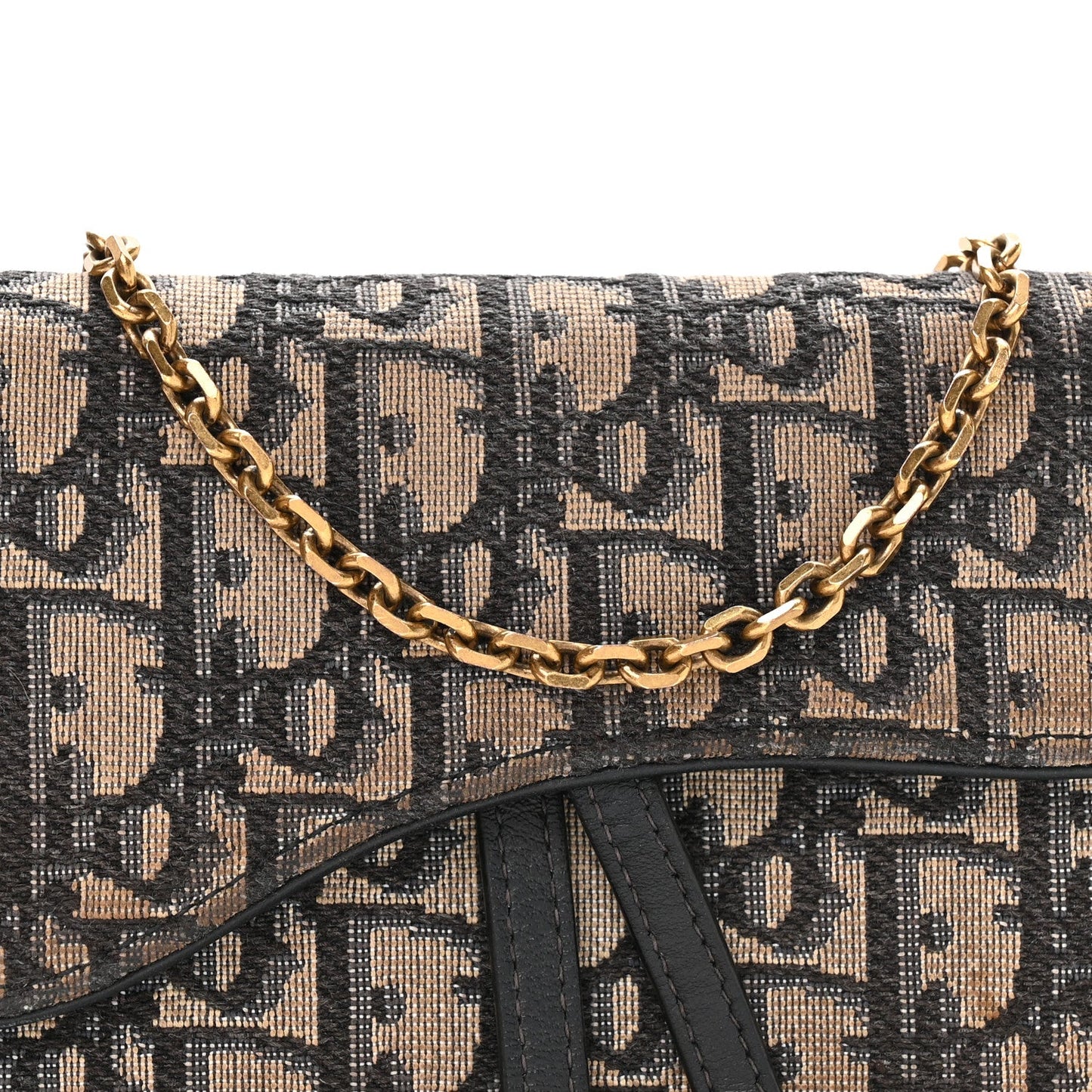 Oblique Saddle Chain Long Wallet  Blue