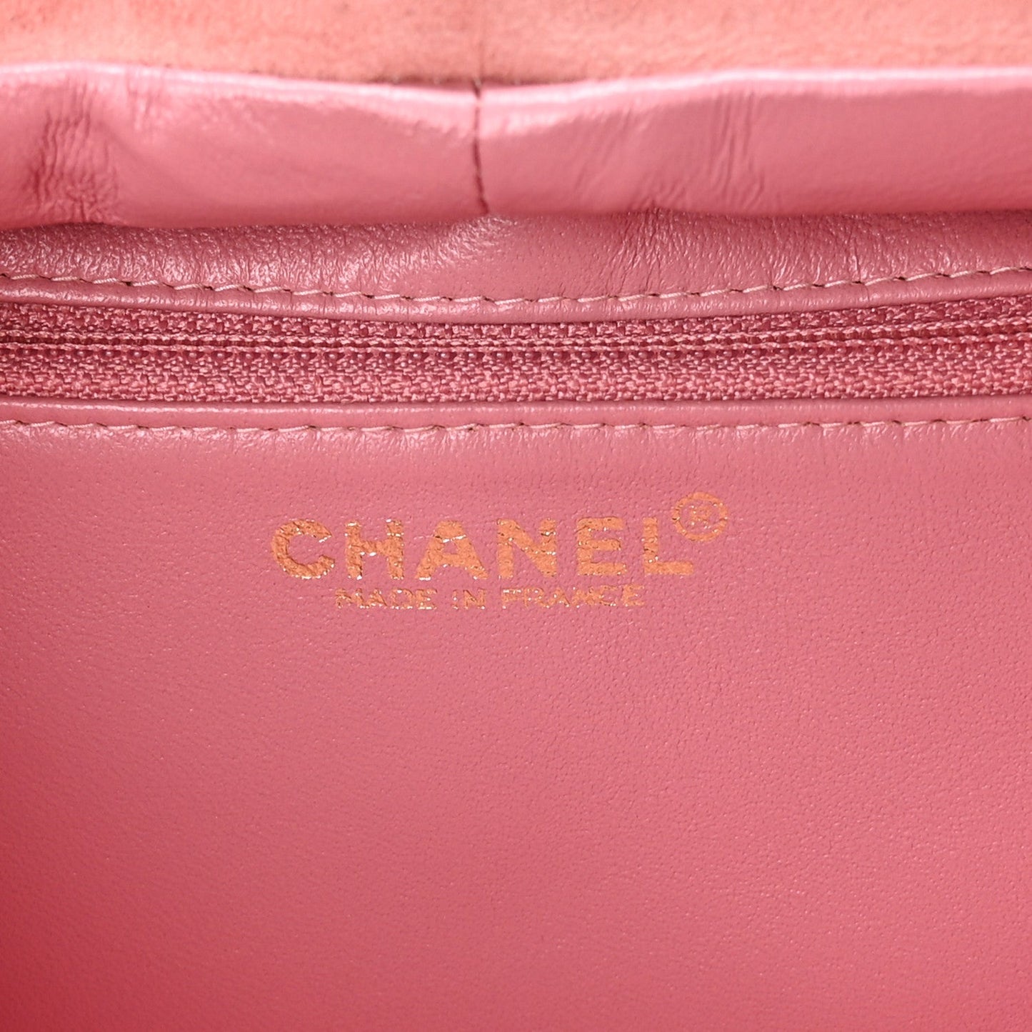 Suede Chocolate Bar Top Handle Flap Pink Beige