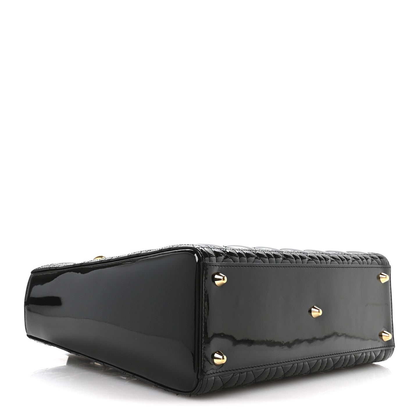 Patent Cannage Large Lady Dior Black