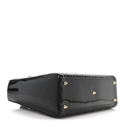 Patent Cannage Large Lady Dior Black