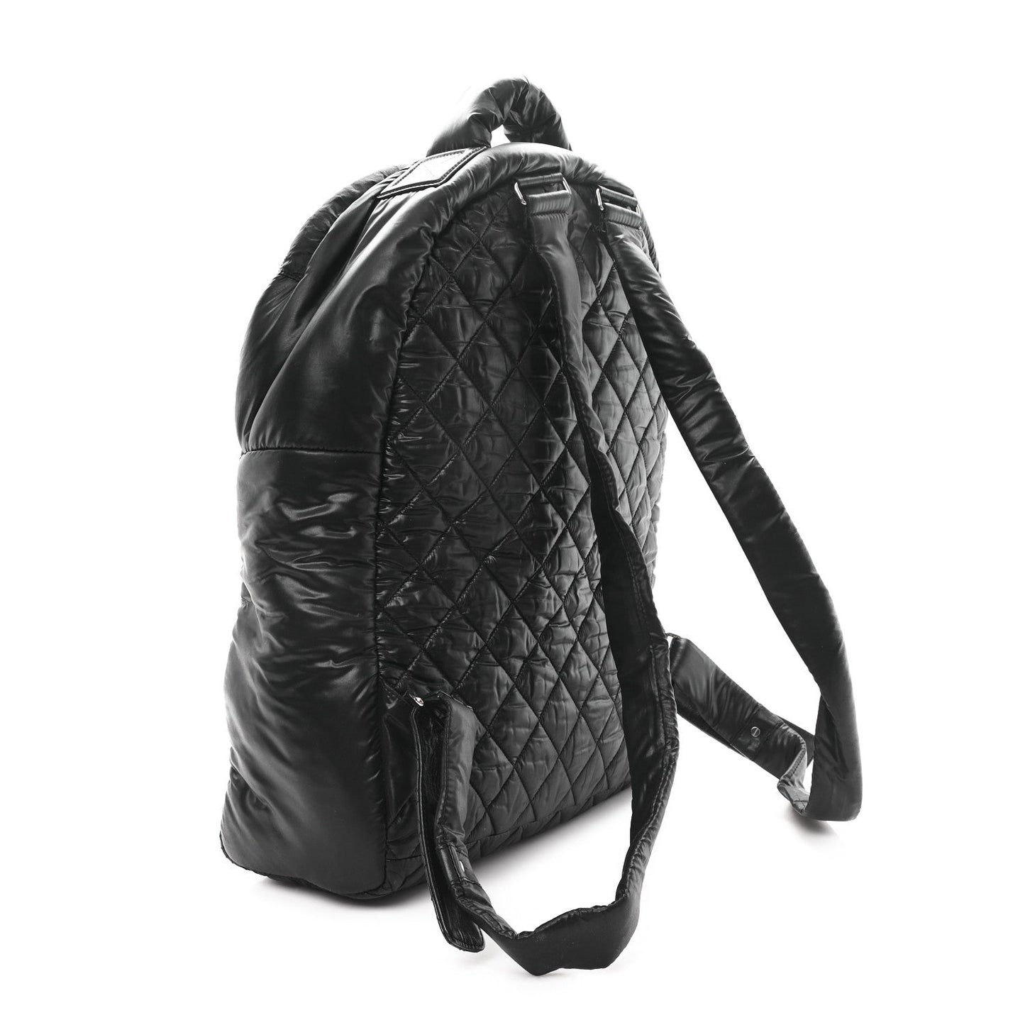 Nylon Quilted Coco Cocoon Backpack Black